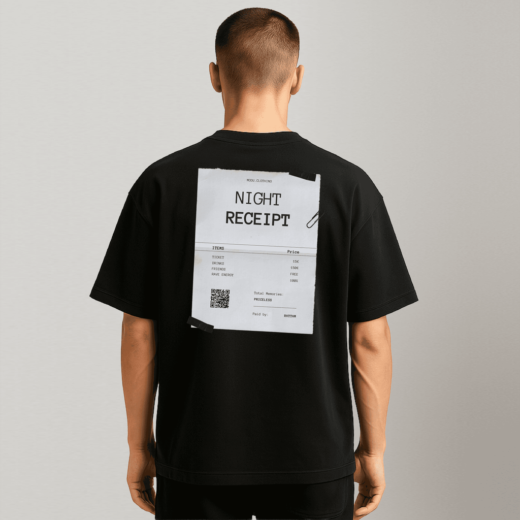 NIGHT RECEIPT. Oversized Shirt