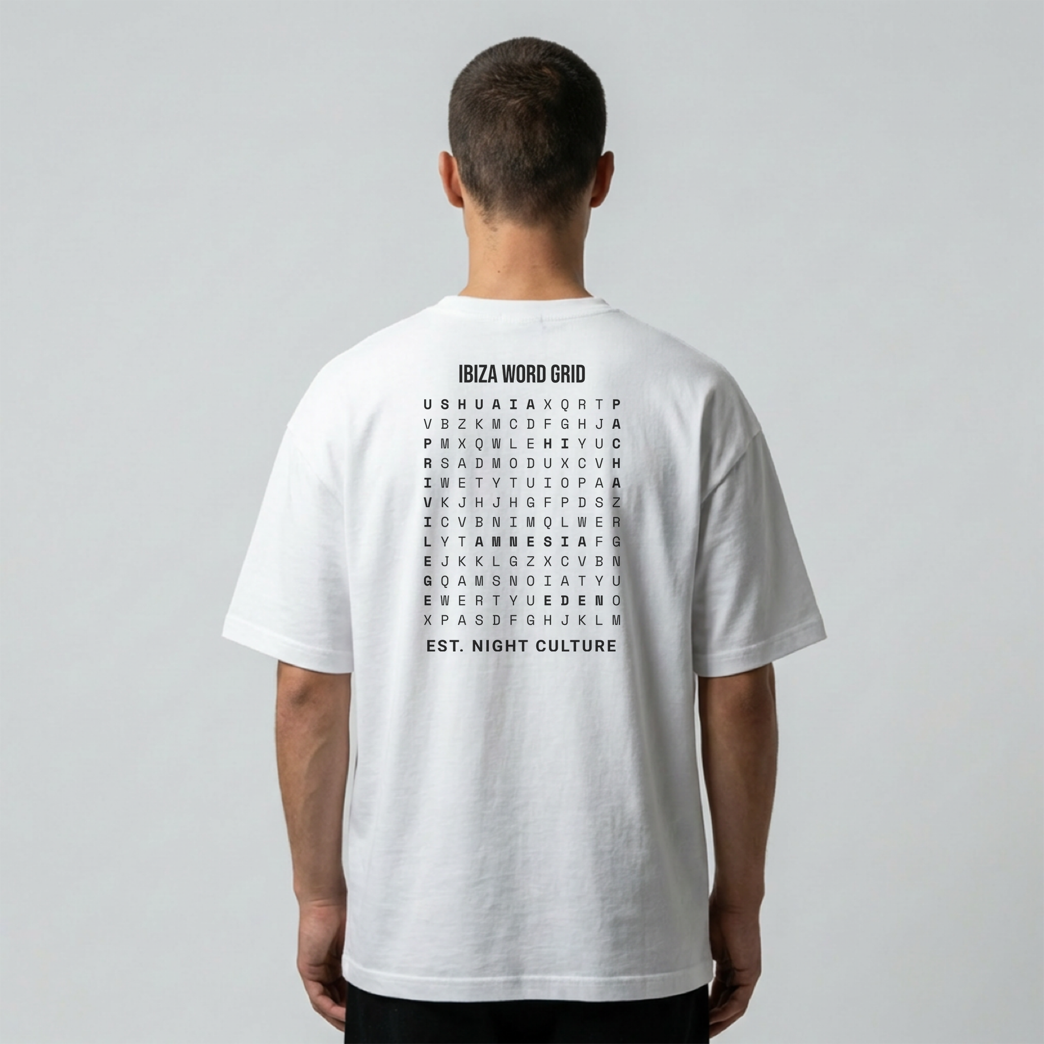 IBIZA WORDGRID. Oversized shirt